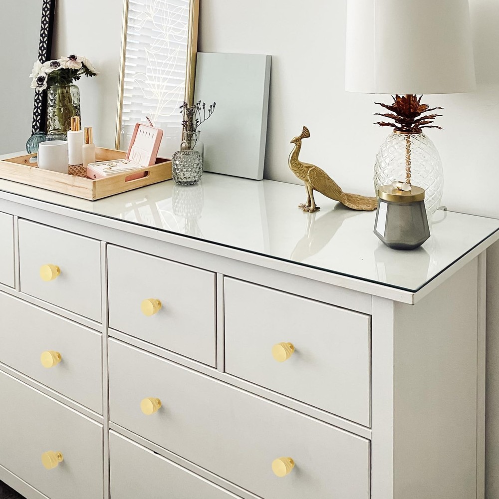 4 Pack Gold Cabinet Knobs Brushed Brass Dresser Drawer Knobs, Kitchen Knobs f...