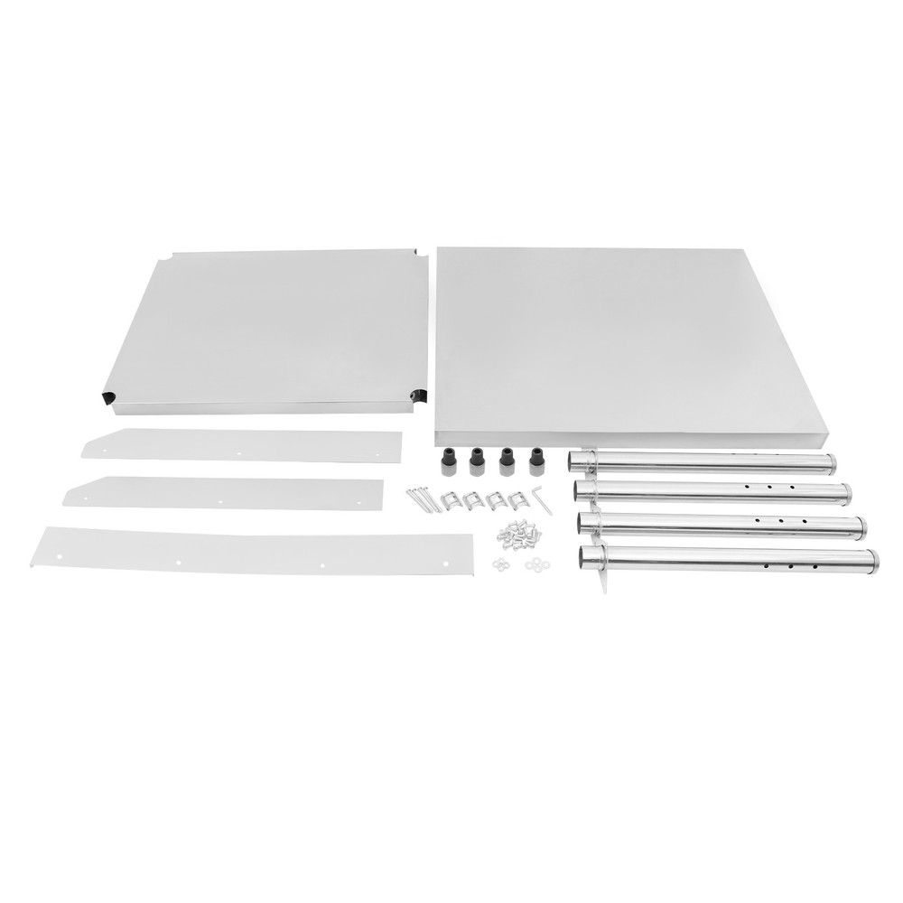 Stainless Steel Adjustable Kitchen Restaurant Work Prep Table With Backsplash
