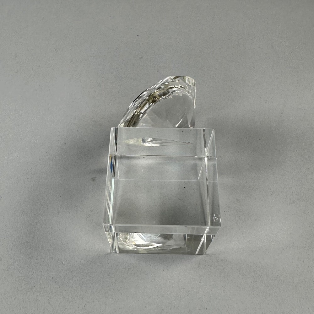 Crystal Table Clock South Korea National Intelligence Service Authentic Stopped