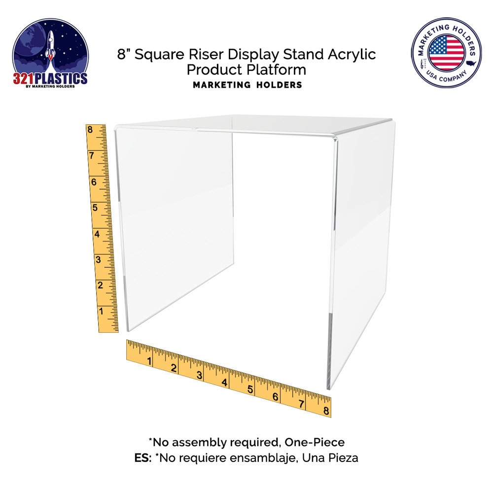 8" Square Riser Retail Showcase Display Platform Acrylic Table Qty 6