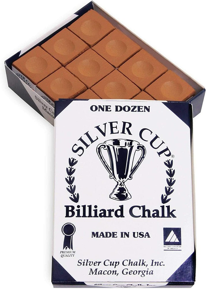 Silver Cup Billiard Chalk - ONE Dozen (Copper)