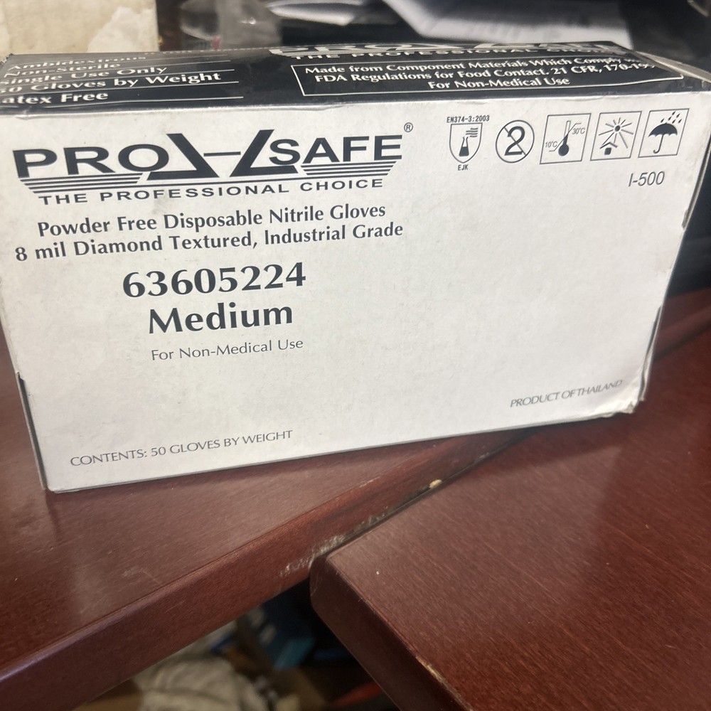 BULK ProSafe Powder free disposable thin mil nitrile gloves medium