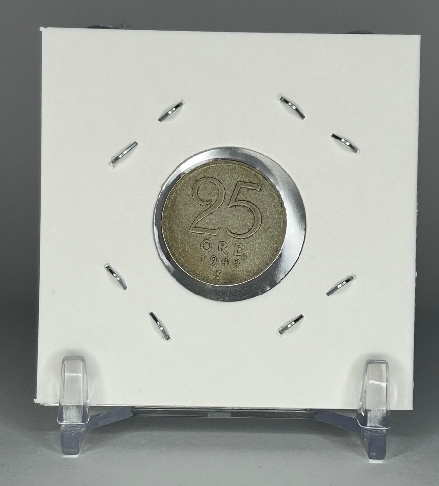 1949 Sweden - 25 Ore Silver Coin
