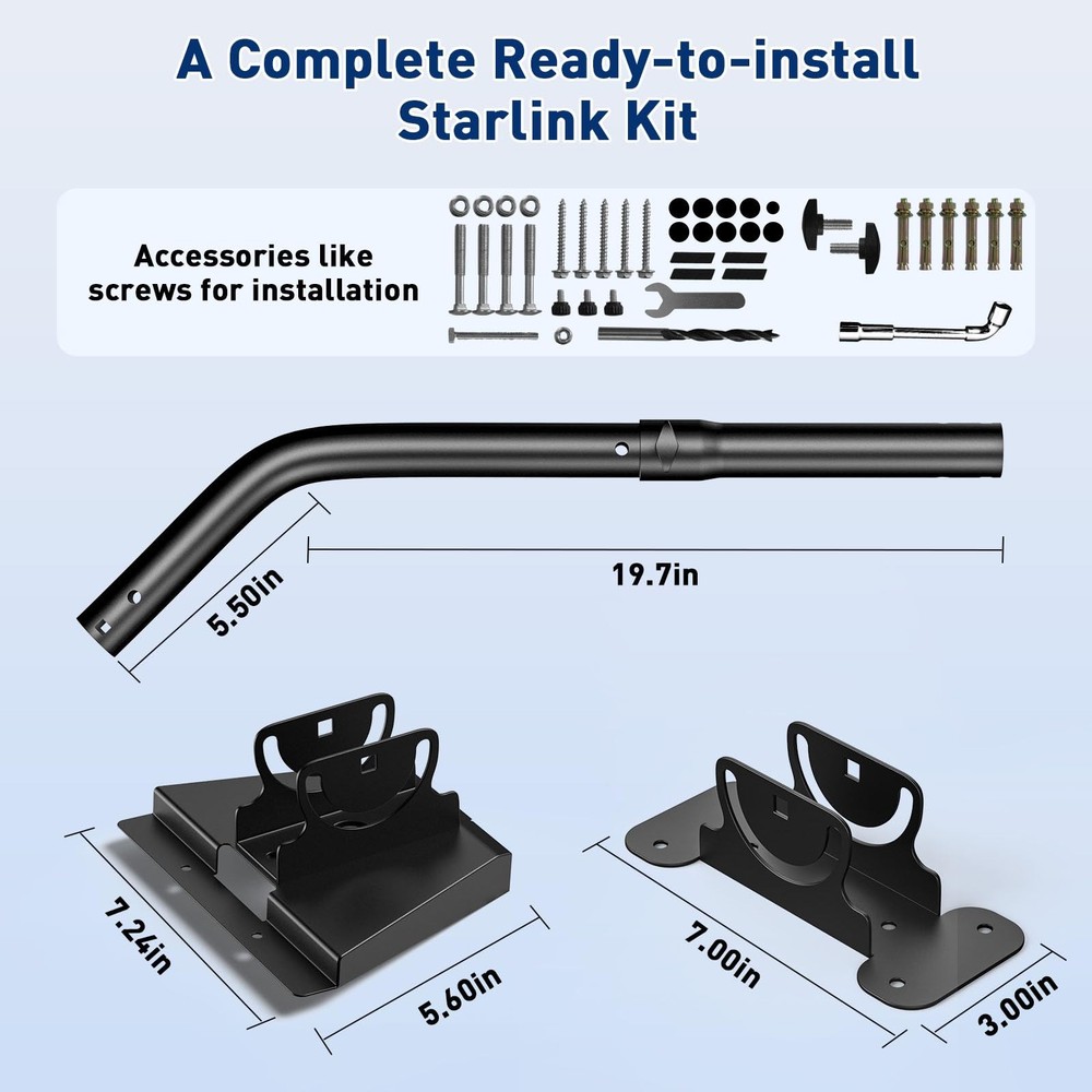Starlink Gen 3 Mount, Lengthening 360Â° Adjustable Starlink Mounting Kit
