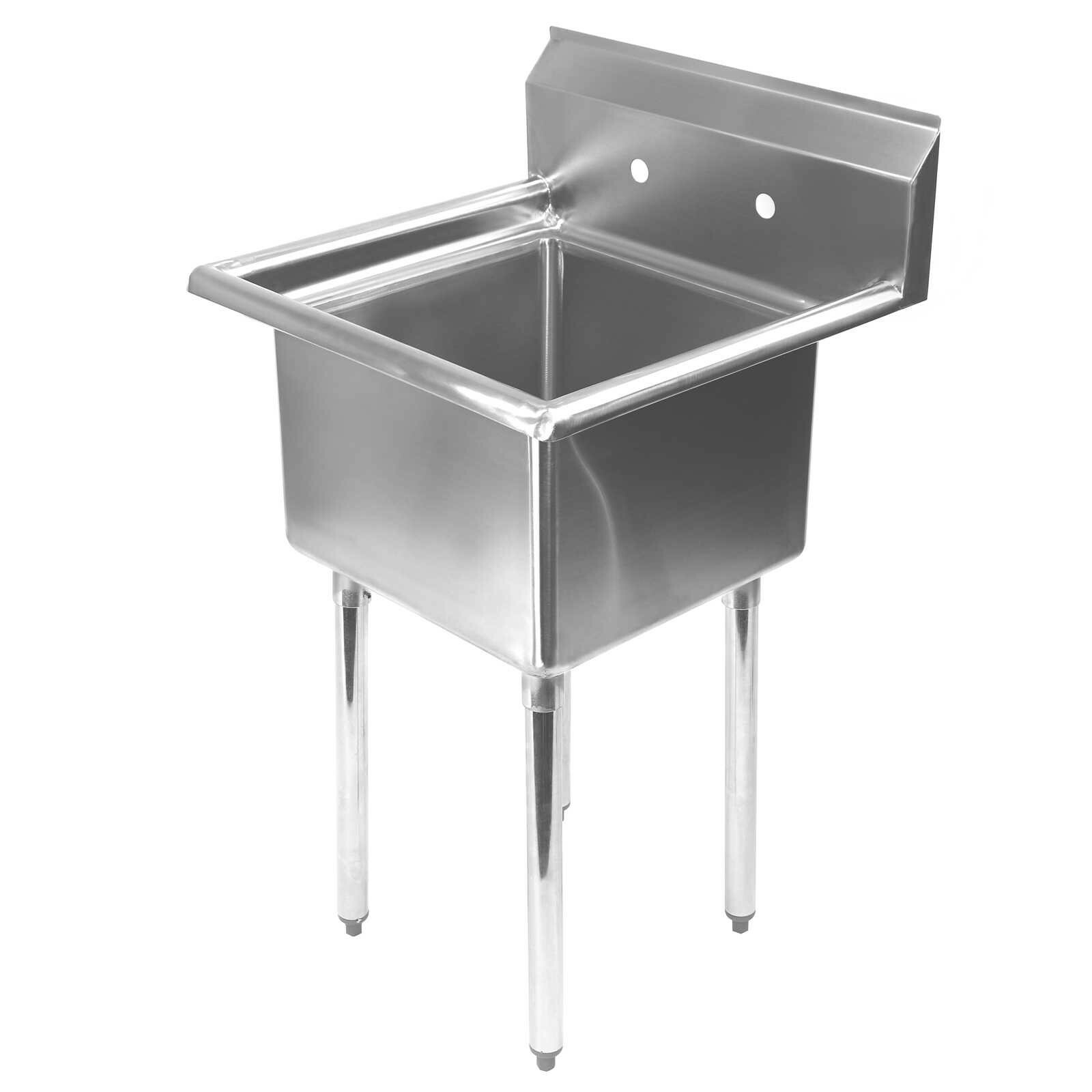 Commercial Stainless Steel Kitchen Utility Sink - 23.5" Wide