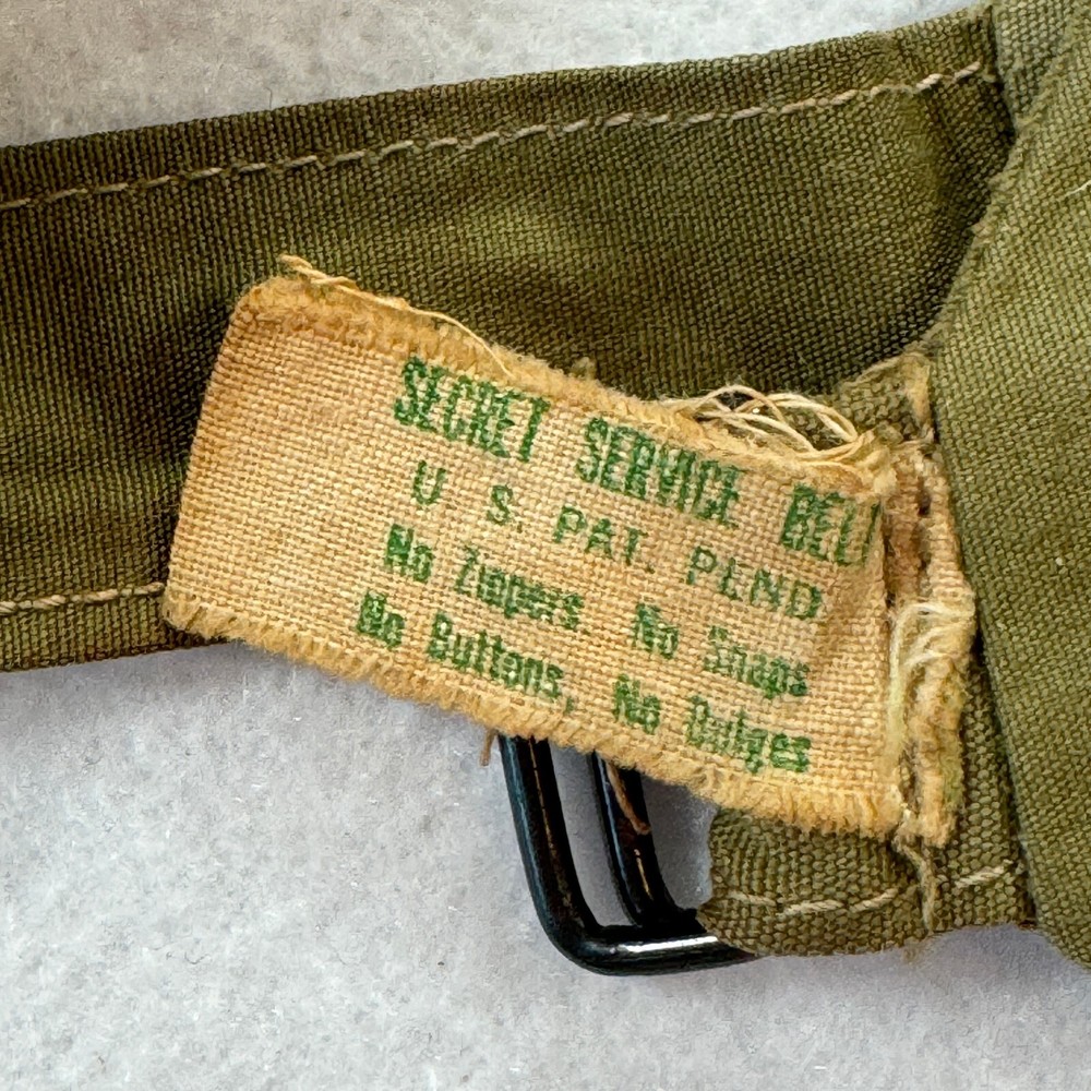 Schaffer Secret Service Belt vintage size medium olive green fabric American