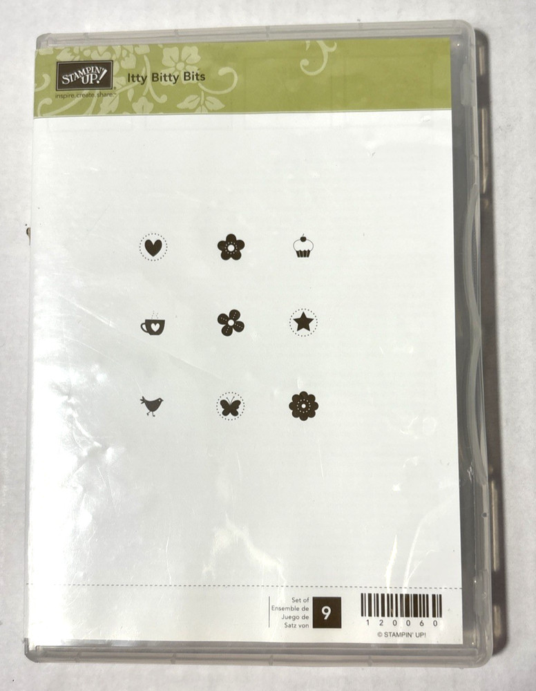 Stampin Up Itty Bitty Bits Retired 9 Piece Stamp Set