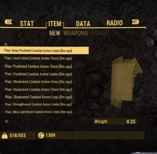 (Xbox) Combat Armor Mod Plans