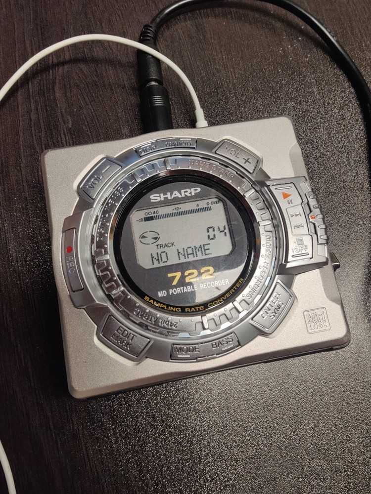 Sharp MD-MS722 Portable Minidisc MD Player Recorder - Tested Working