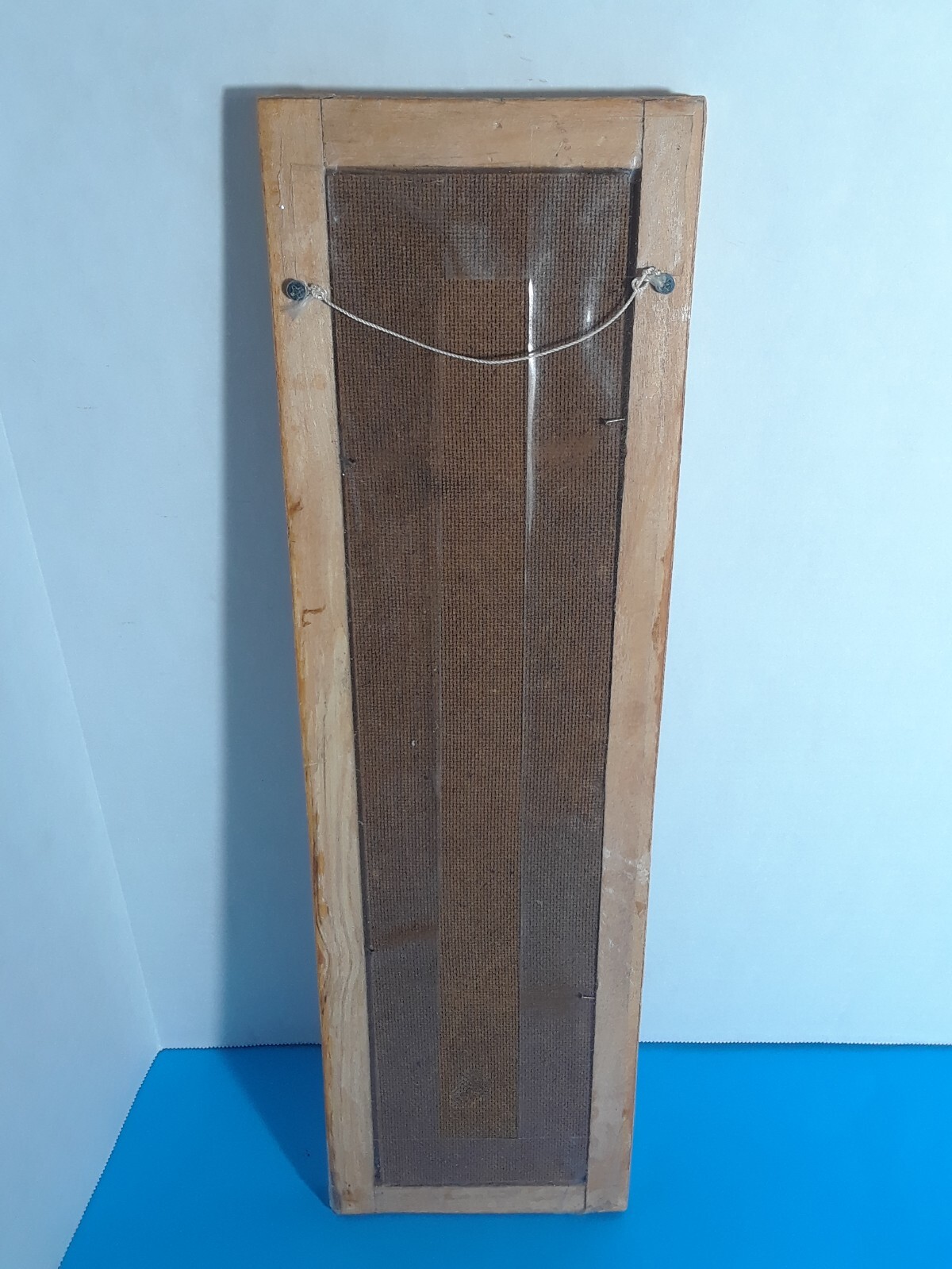 Chinese Scroll Warrior Horses Enamel and Wood Frame 19 3/8 x 5.5