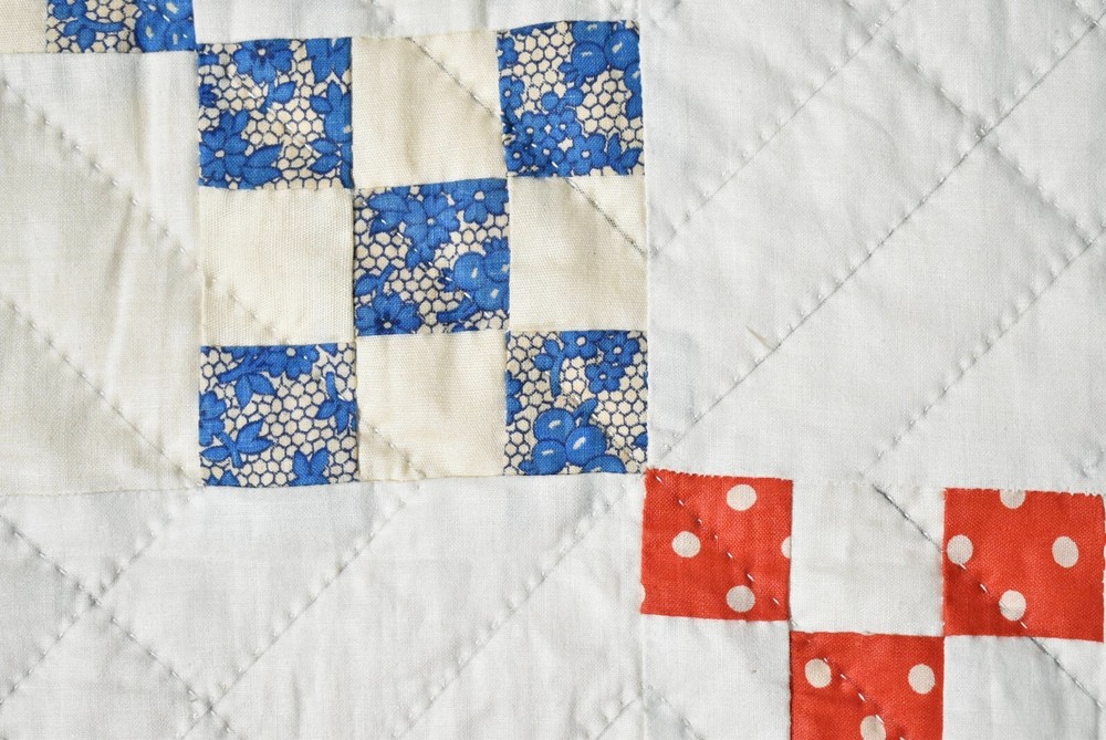 Vintage Double Nine Patch Antique Quilt, Mint Condition ~Signed & Dated "1964"!