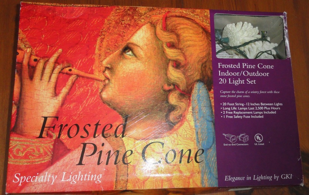Frosted Pinecone 20’String Lights ~ Christmas Tree ~ Camping Multipurpose