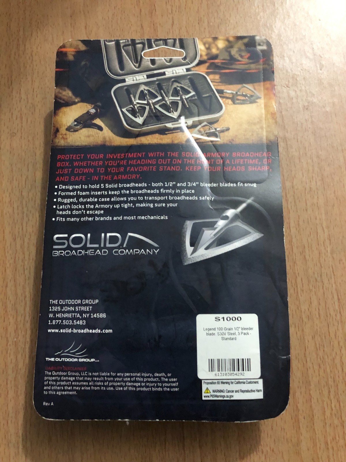 New The Armory Solid Broadhead Company Set Of 3 100 Grain Bleeder Blades