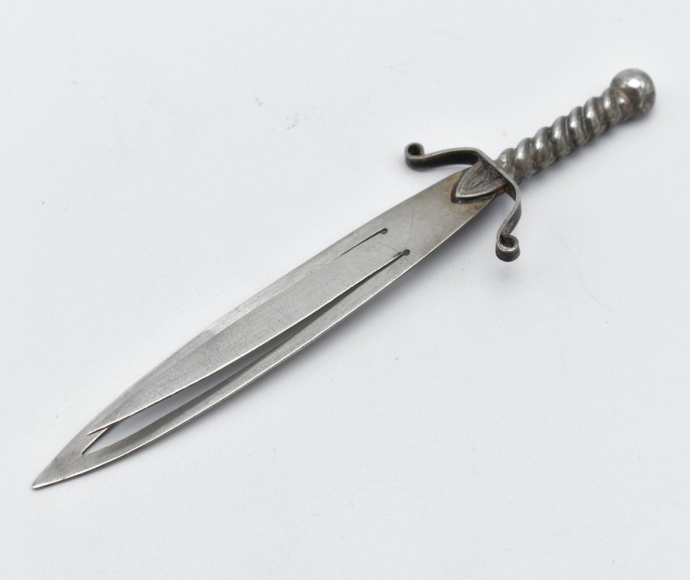 Antique Solid Silver Sword Form Bookmark George V 1912 Novelty