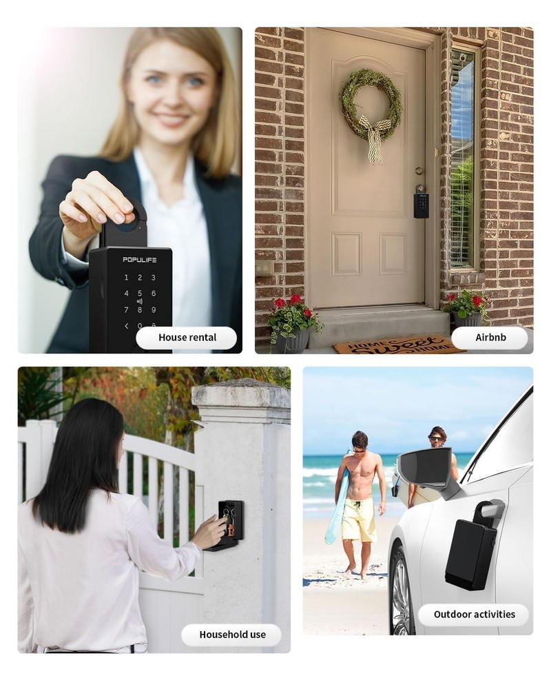 Populife Smart Fingerprint Lock For Keys Code Wireless Remote Access Key Lock