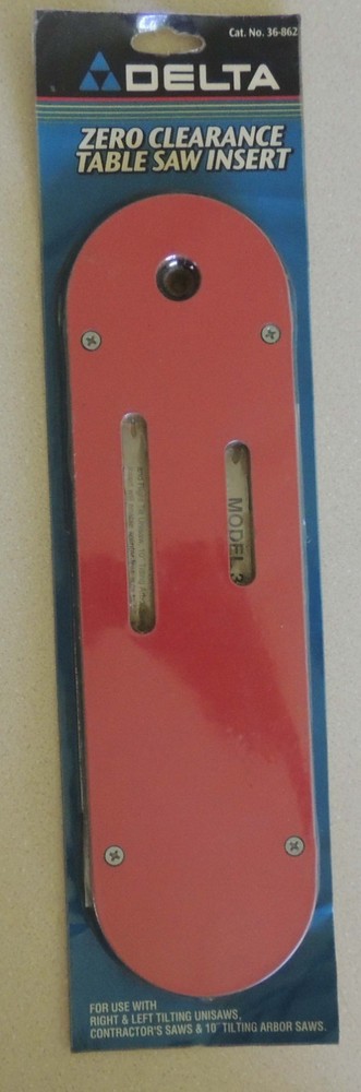 Delta Zero Clearance Table Saw Insert, 36-862, New