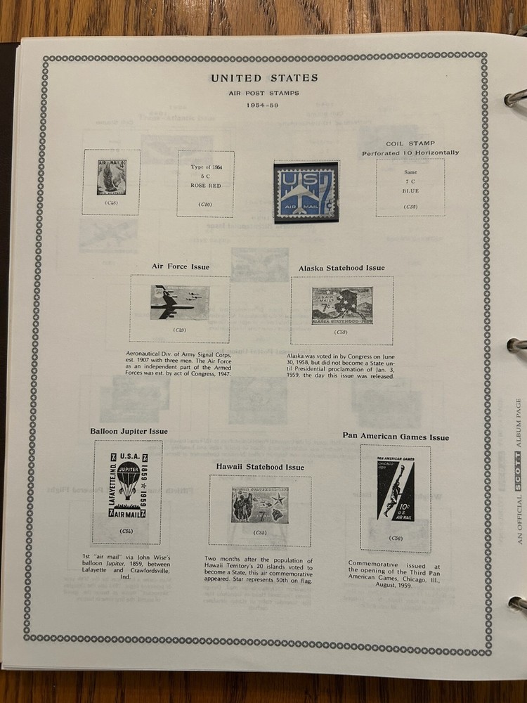 Scott Pony Express United States (US) Stamp Album 50+ Stamps Included 1893-1973