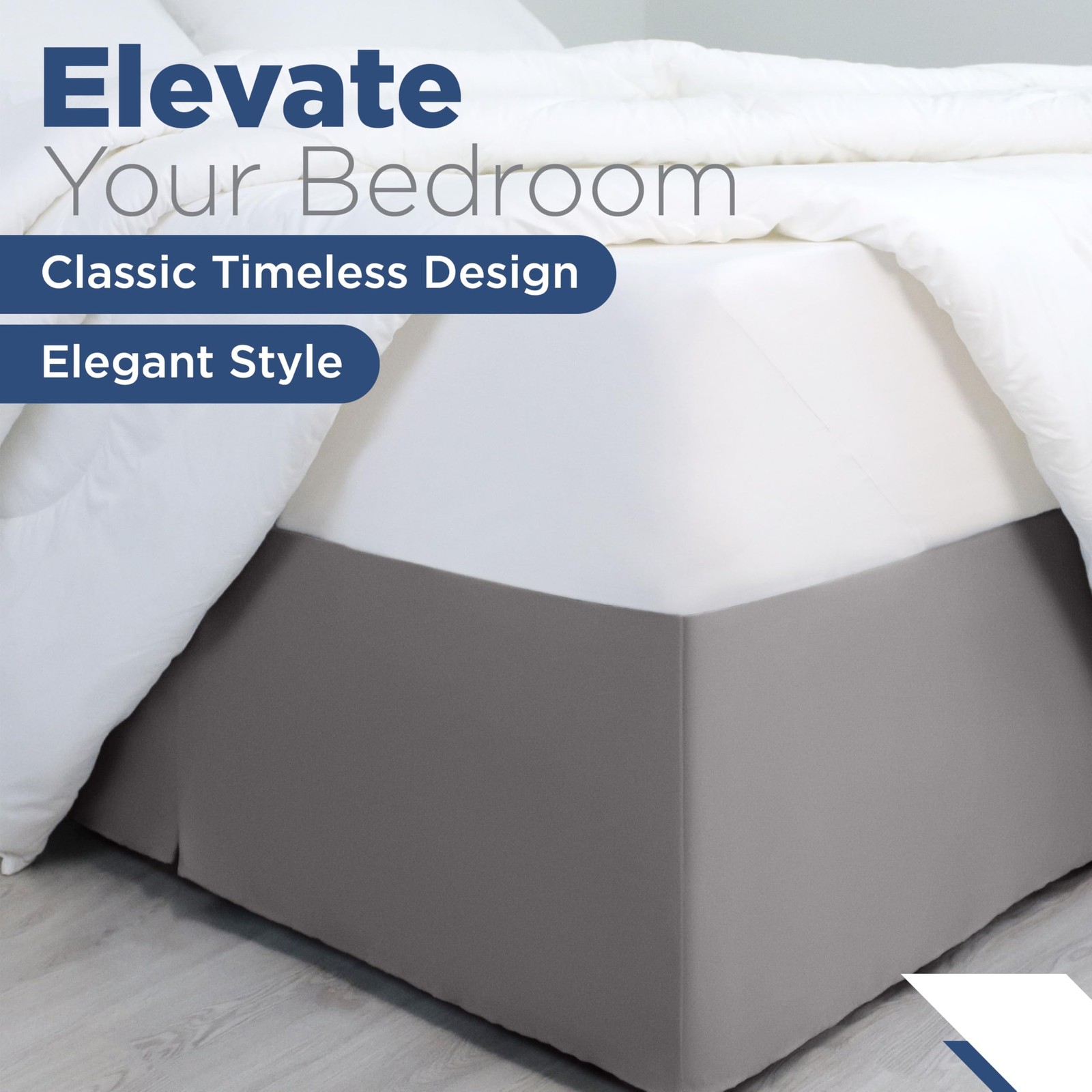 King Size 21” Bed Skirt - Pleated Bed Skirt - Easy Fit Bed Skirts - Microfibe...