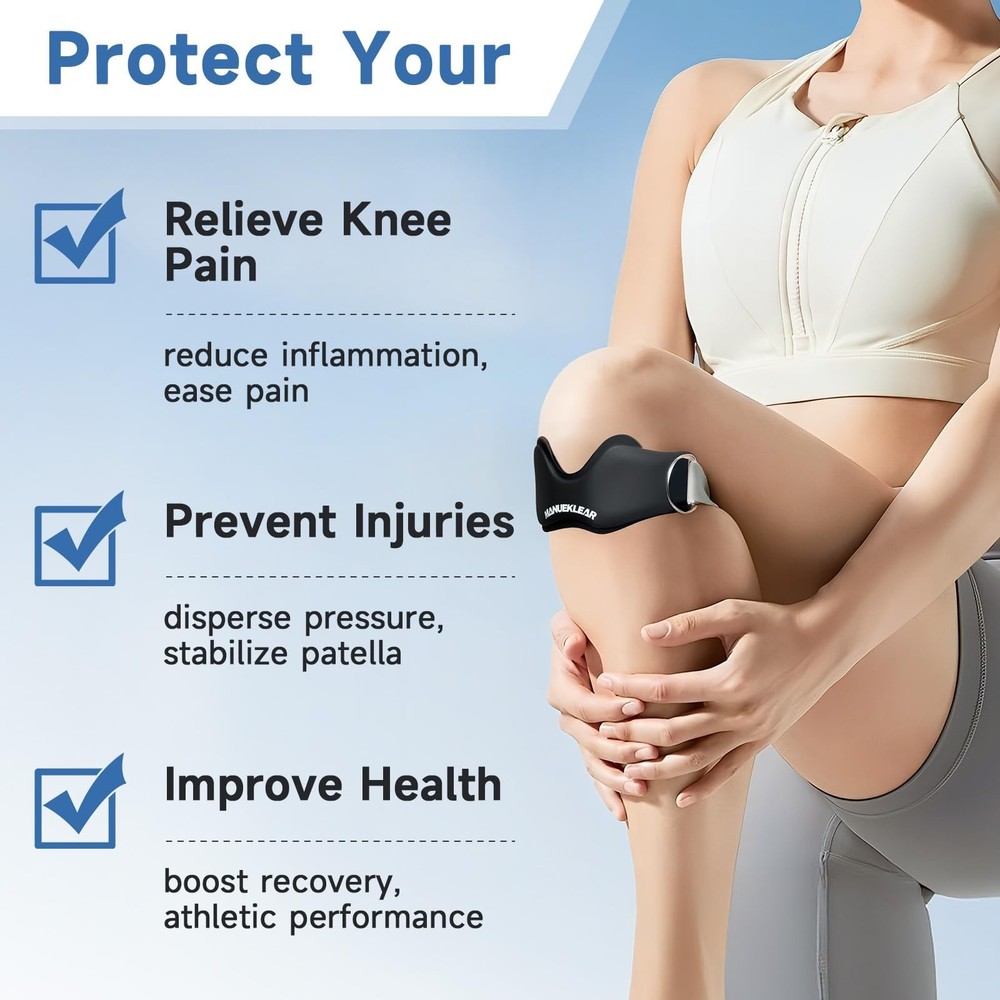 MANUEKLEAR V-Shaped Patella Bands, Adjustable Flex Wrap Patellar Tendon Suppo...