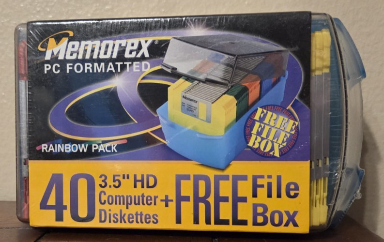 40 Pack Memorex PC Formatted 3.5" HD 1.44MB Computer Diskettes New