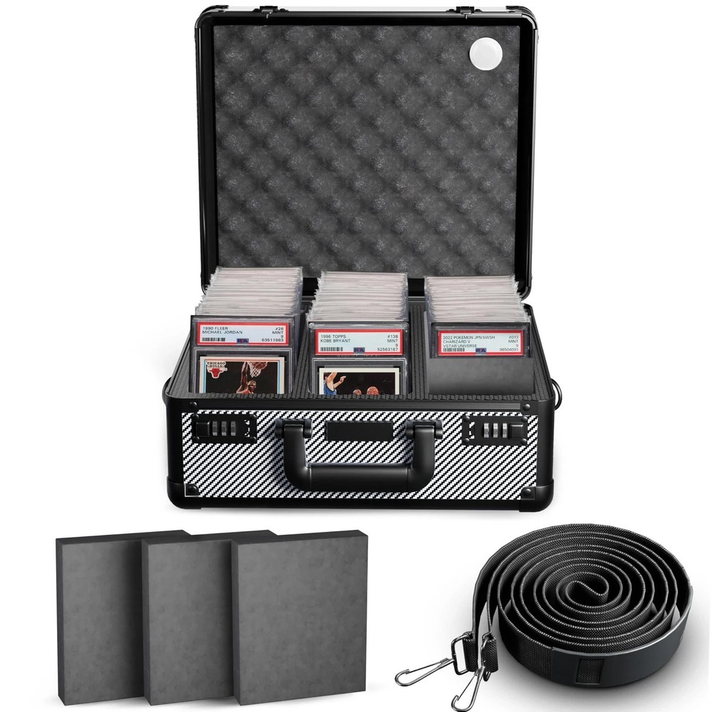 Graded Card Storage Box - Lockable Slab Case for Graded Cards, Baseball Card
