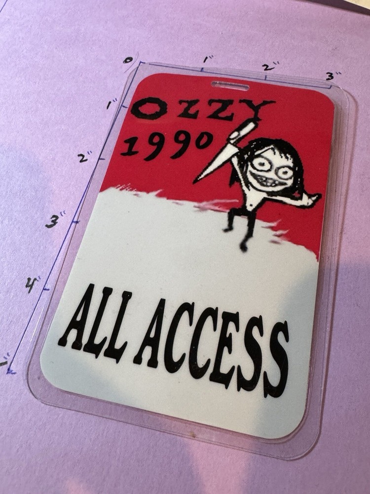 Commemorative Ozzy Osbourne 1990 All Access Backstage Pass/Laminate