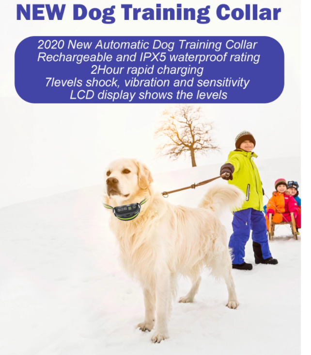 Rechargeable LCD Screen Dog Training Collar Automatic Anti Bark No Barking Shock