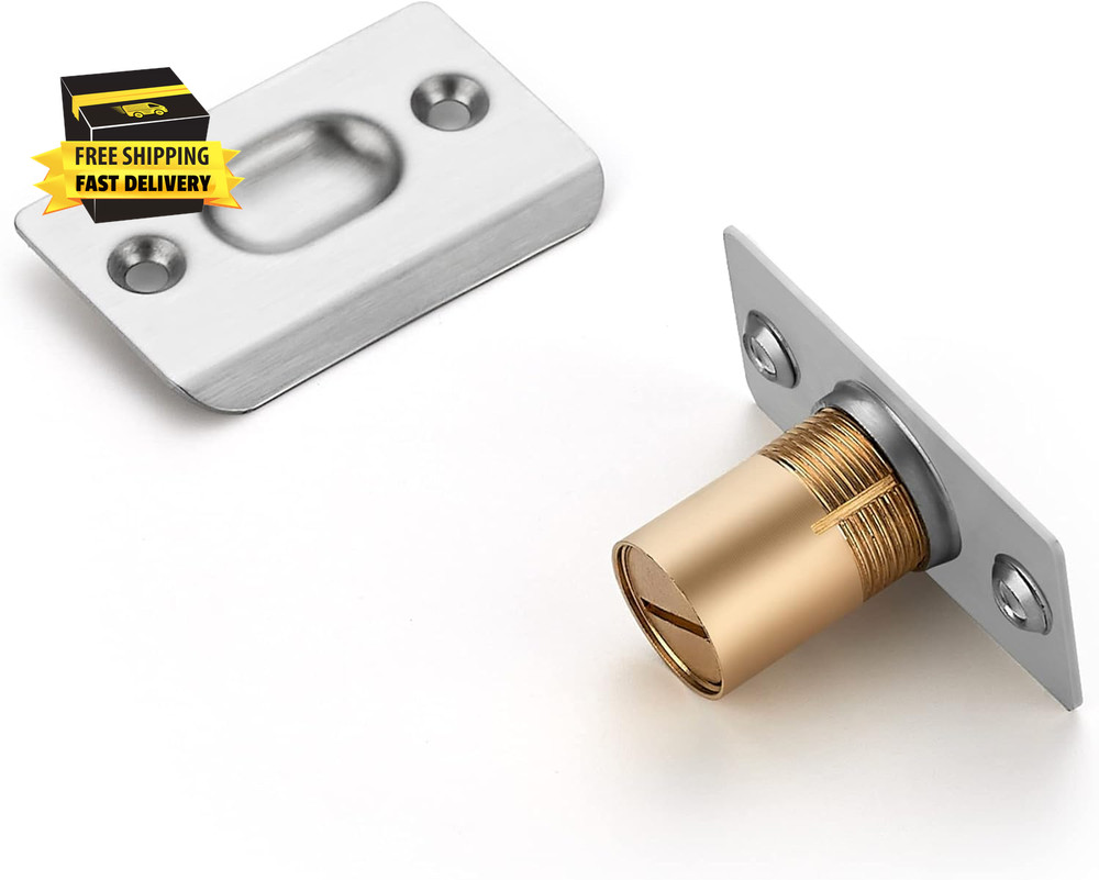 2 Pack Adjustable Door Ball Catch, Silver Closet Door Latch, Solid Brass Body &