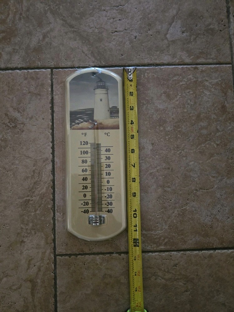 METAL LIGHTHOUSE THERMOMETER