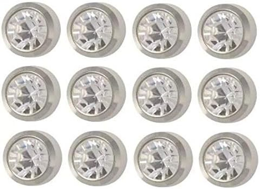 Stainless Steel Bezel Setting with 3MM April Crystal Ear Piercing Stud (Dozen)