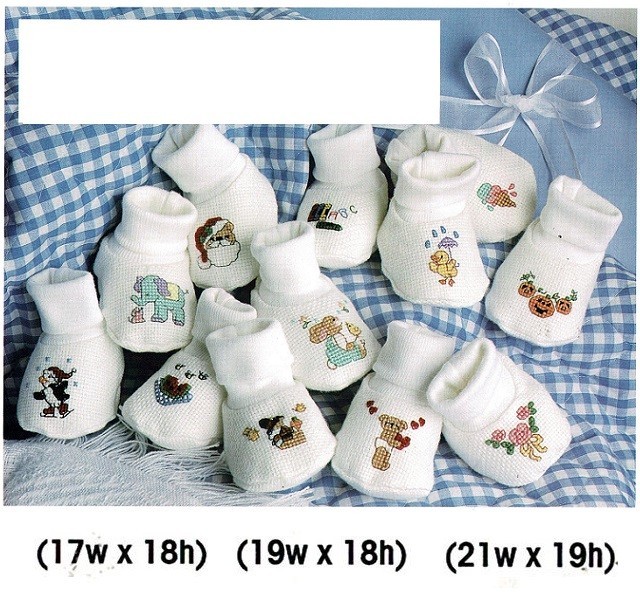 BABYB BOOTIES  CROSS STITCH PATTERN ONLY  -   KN   EYUS