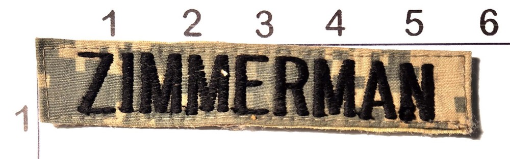 ZIMMERMAN Patch U.S. Army Digitial Camouflauge Camo Embroidered Hook Loop Name