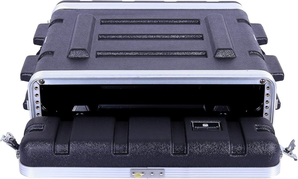 Crossrock Stackable 2U Rack Case, Standard 19.25” Depth, Polyethylene Hard-Black