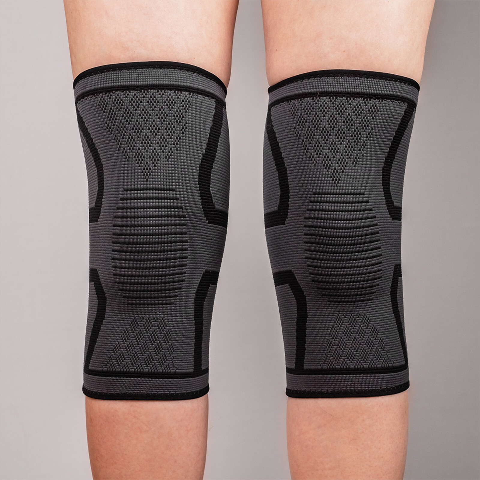 Woven Knee Compression Sleeve Brace Fitness Weight Lifting Support Pain Relief