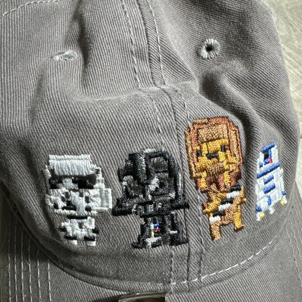 Star Wars Gray Distressed Storm Trooper Darth Chewbacca R2D2 Adjustable Hat