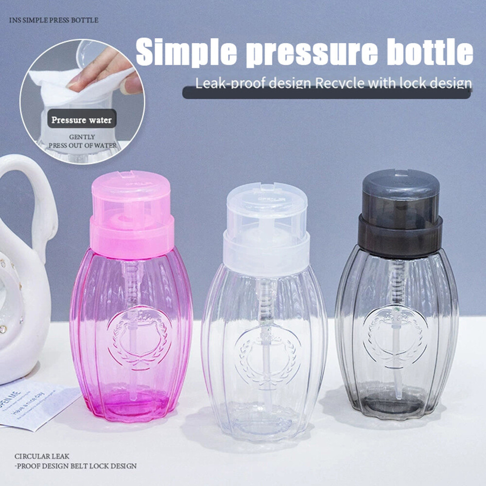 Nail Cleaner Container Dispenser Reusable Press Pump Refillable Bottle Portable