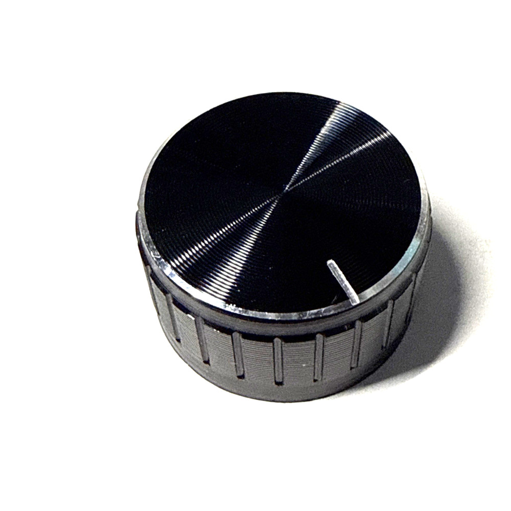 set of 2   knobs OD = 28 mm for  push it in 6 mm shaft 0.25 inch BLACK aluminum