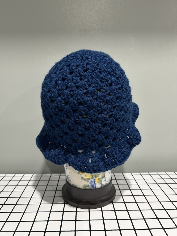 Handmade Blue Crochet Bucket Hat