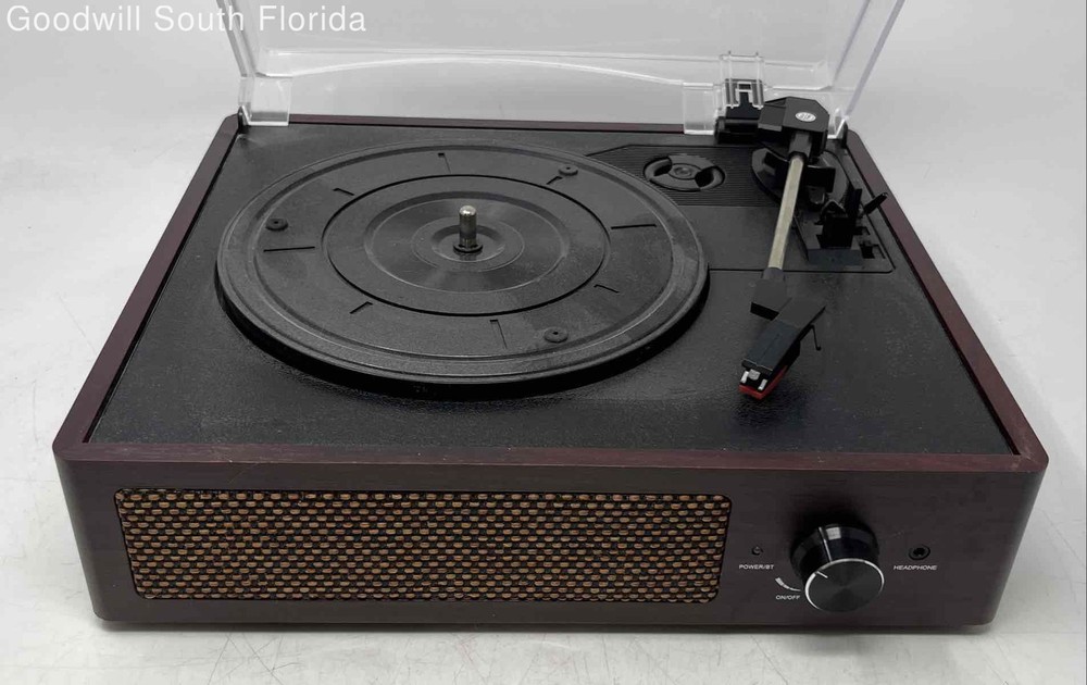Model M49A Brown Multifunction Record Player Turntable W/ Accessories Not Tested