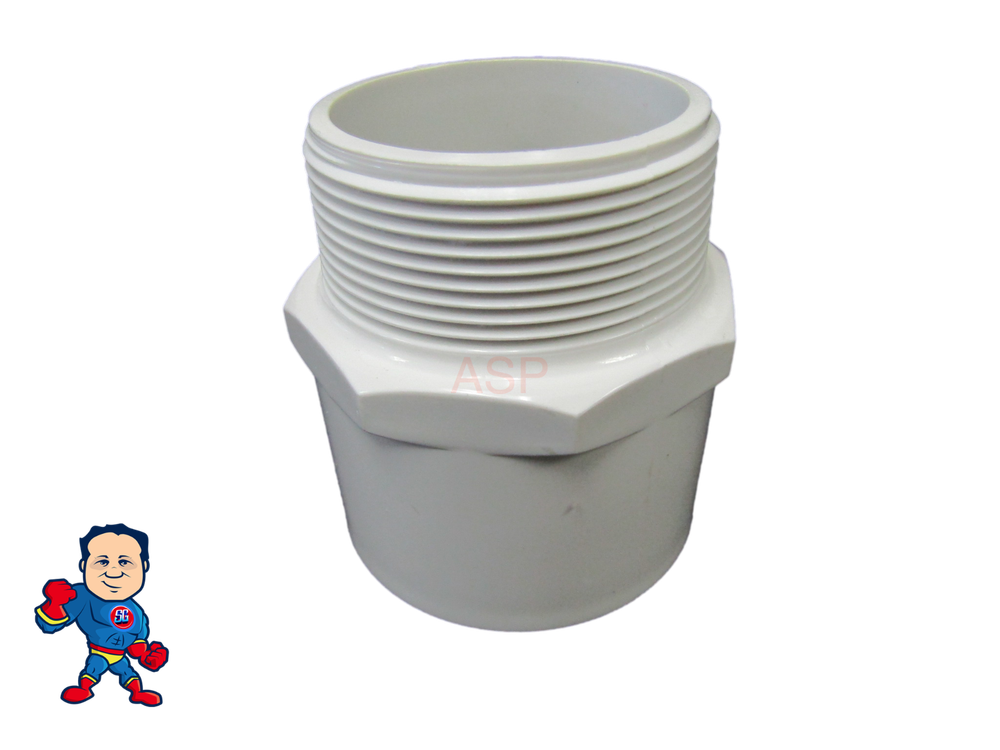 Adapter Fitting, 2" Slip x 2" Male Pipe Thread Pool Pump Fitting