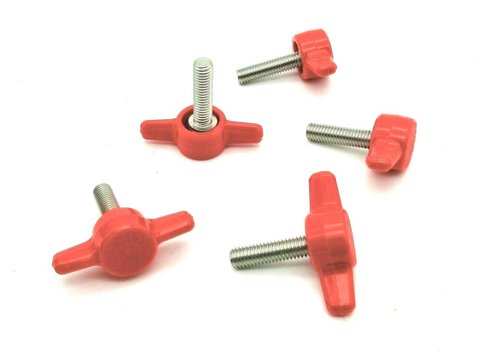 1/4-28" Fine Thread Thumb Screws Tee Knobs Various Colors & Sizes 4 per Pack