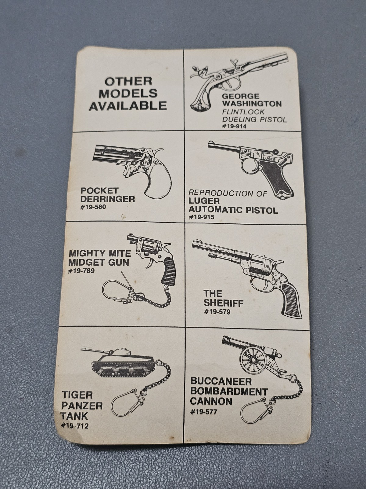 Vtg Edge Mark Mini-gun Series Shooting Tiger Panzer Cap Key Chain Toy New