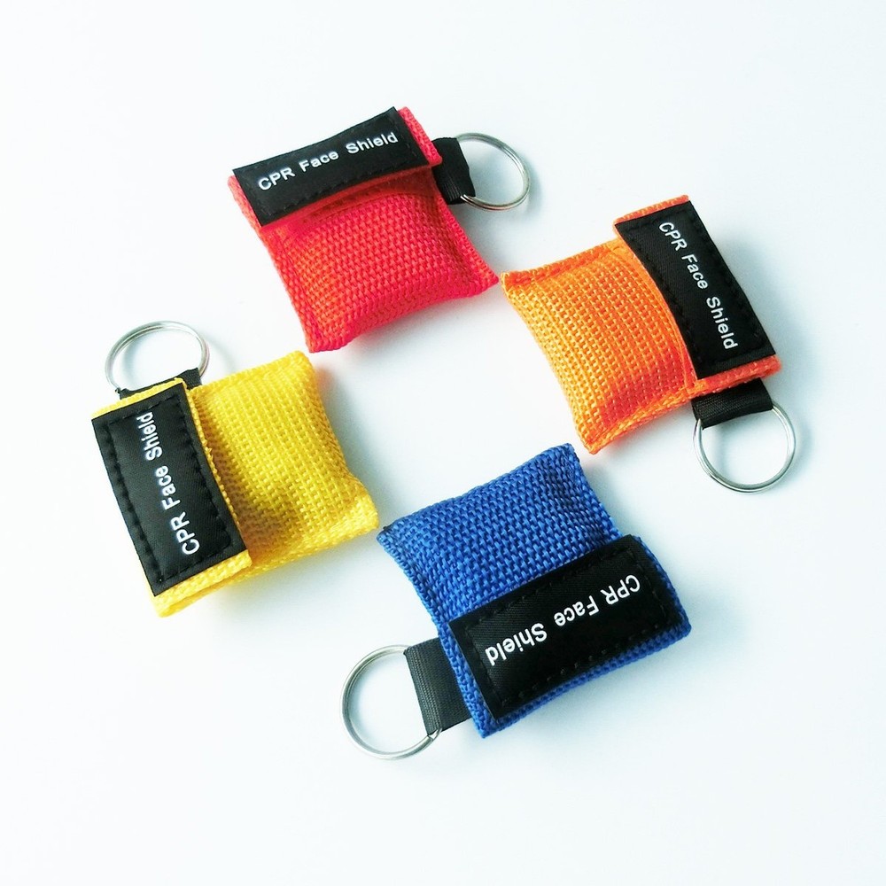 4 Pcs/Pack CPR Barrier with Keychain CPR Face Shield for CPR/AED Training 4 C...