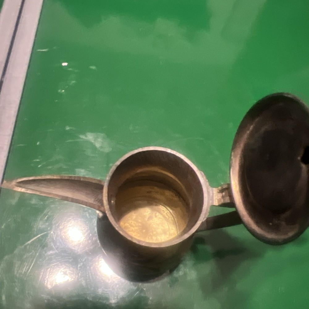 Vintage Brass Dallah Turkish Arabic Coffee Pot Mid Eastern 4"