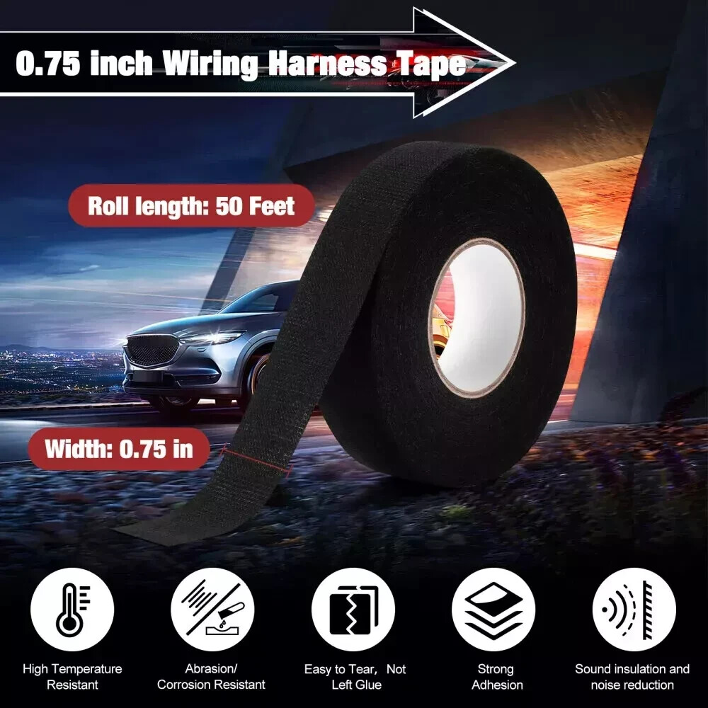 8 Rolls Cloth Tape Wire Electrical Wiring Harness Car Auto SUV truck 19mm*15m US
