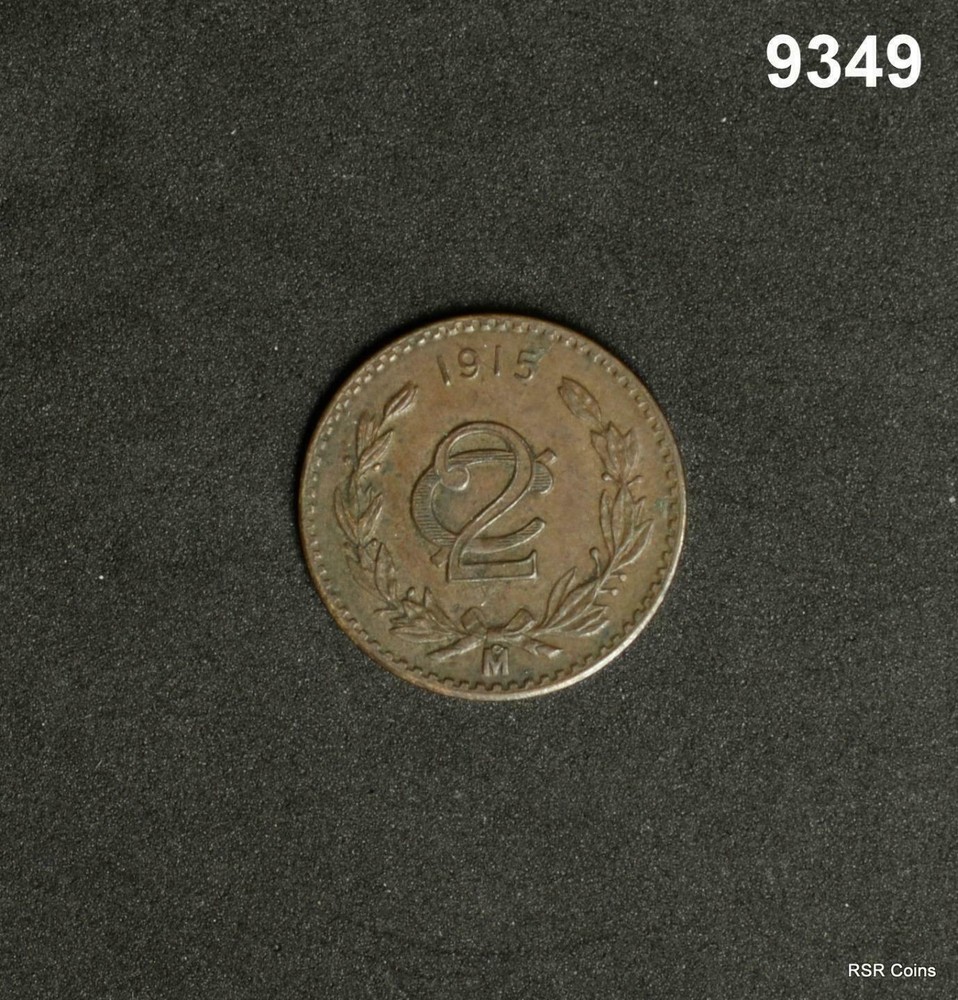 1915 MEXICO 2 CENT ZAPATISTA COPPER MS! #9349