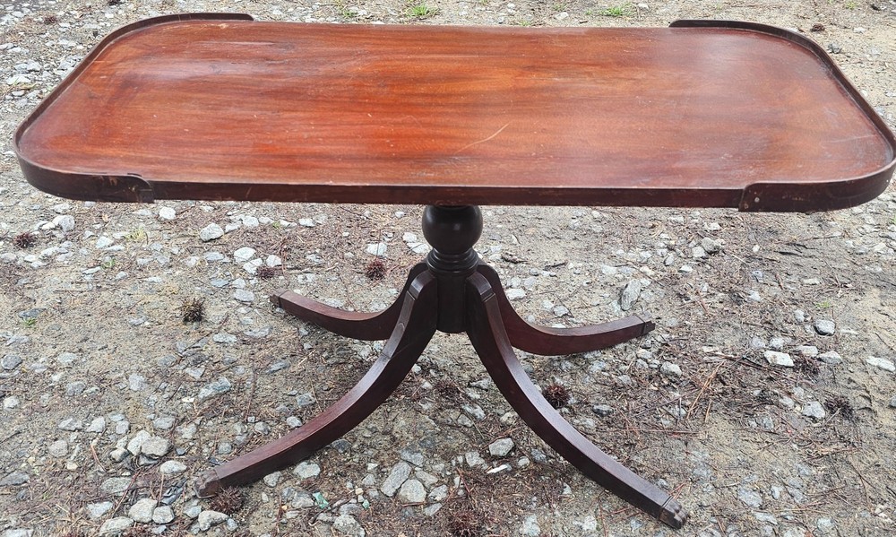 Vintage Rectangular Duncan Phyfe Coffee Table  Mid-Century with Claw Feet