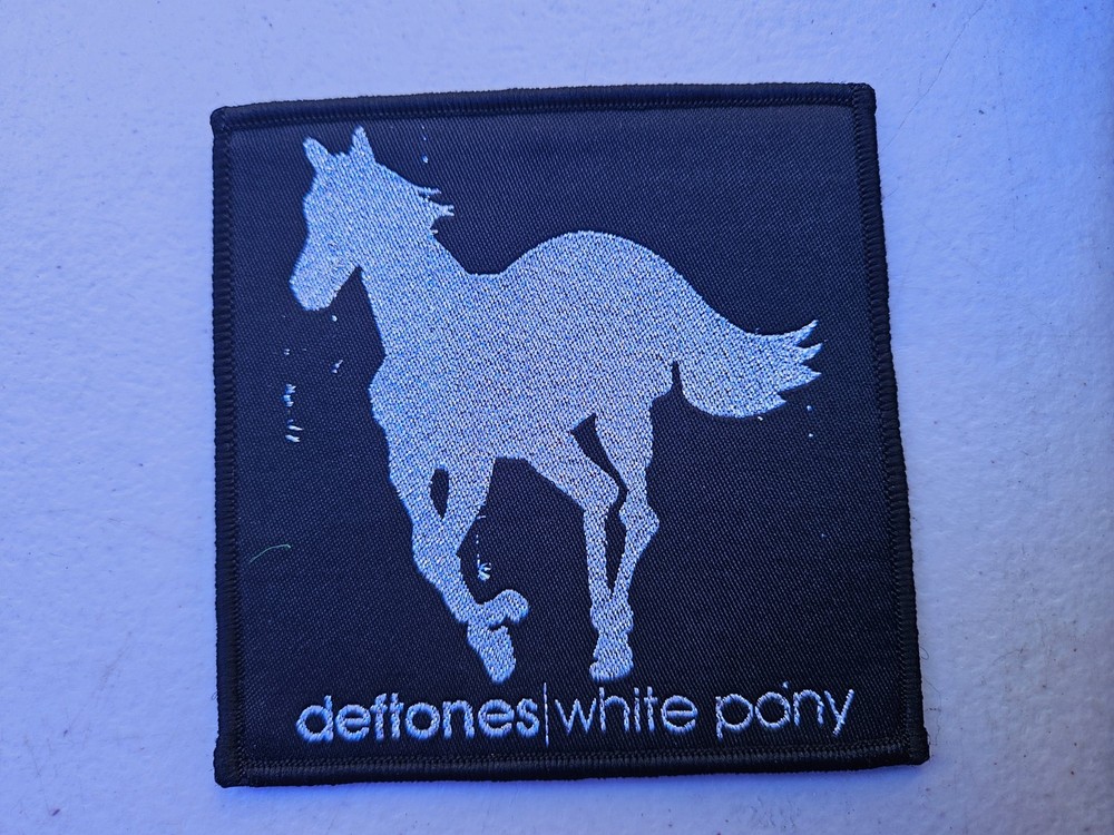 DEFTONES, WHITE PONY, SEW ON BLACK  BORDER WOVEN PATCH