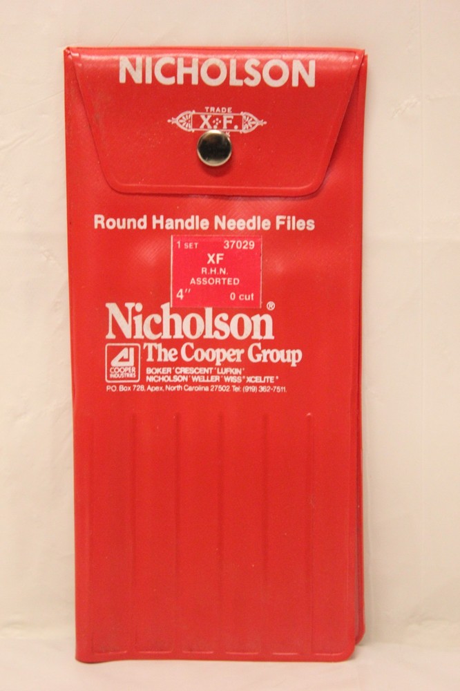 Nicholson Round Handle Needle File Set 37029 XP 4" 0 Cut Assorted 12 Pc. E3B4