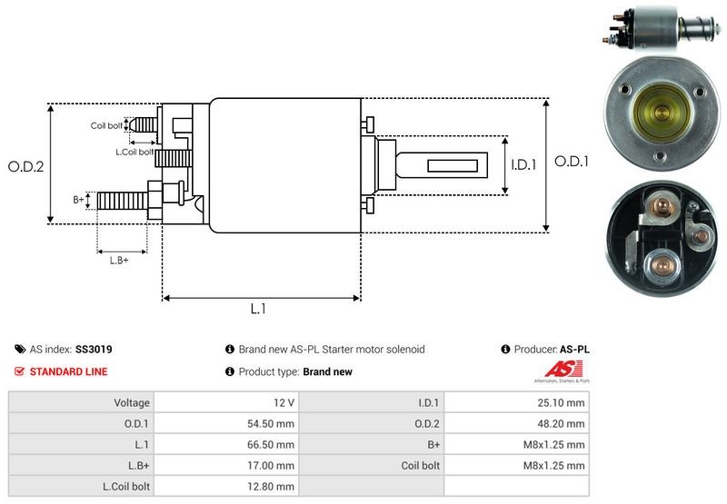 FOR CAR STARTER SS3019 SOLENOID SWITCH, STARTER